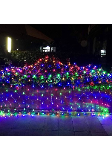 Maiyame Renkli Bahçe Aydınlatması 3x2m 192 Led 24v Düşük Gerilimli 8 Modlu Su Geçirmez Ağ Işıklı Dekorasyon Amerikan Prensibi Renk