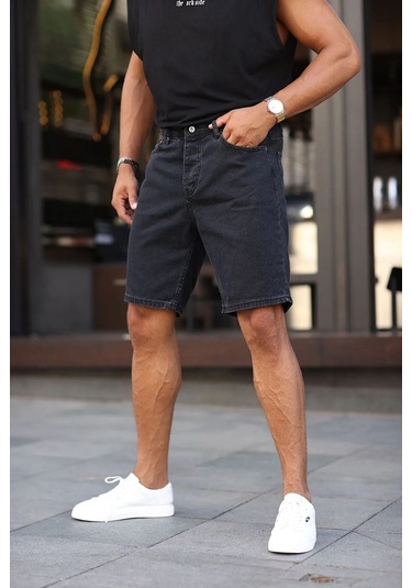 Kaizer Denim Erkek Siyah Baggy Şort Siyah