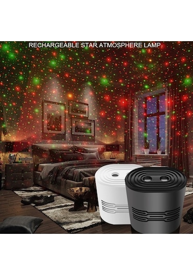 Tongxida Usb Şarj Mini Lazer Sahne Işığı, 8 Renkli Siyah, C209 Diğer