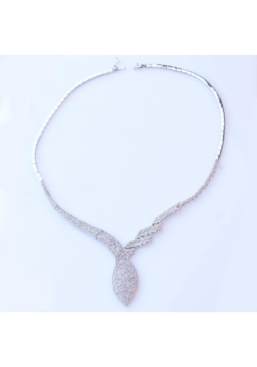 Cuture Model Zirkon Taşlı Gümüş Gerdanlık Gümüş