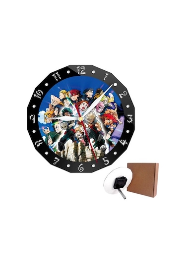 Primepickings Yaratıcı My Hero Academia Modern Basit Masa Saati Duvar Saati Süs Hediye - Mutfak, Yatak Odası, Ofis İçi A
