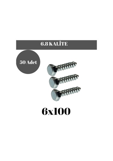 Trifon Vida 6x100 Mm Altı Köşe Anahtar Başlı Vida 50'li Paket 6 x 100 MM