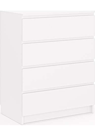 Derinkuyu 4 Çekmeceli Şifonyer Yatak Odası Bebek Odası Beyaz Beyaz