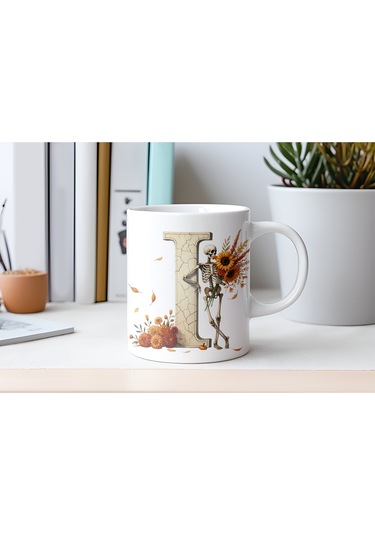 I Harfi Pembe Kareli Kalpli Göz Emojili Kupa Bardak Eğlenceli Kareli Tasarım Kahve Çay Kupası Beyaz