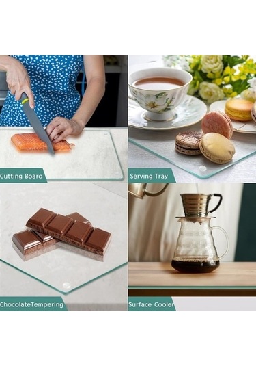 Fastbuy Şeffaf Akrilik Kesme Tahtası, 40x30cm, Kaymaz Matlı, Uzun Ömürlü, Profesyonel Ve Ev Kullanımı İçin Diğer