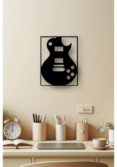Ahşap Tablo Dekoratif Duvar Süsü Ev Ve Ofis İçin Müzik Ve Gitar Temalı