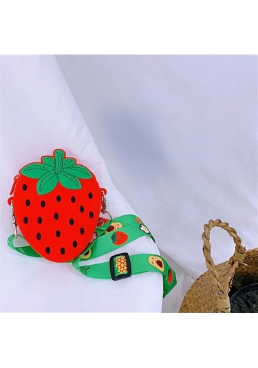 Fastbuy Çilek Figür Omuz Askılı Çanta, Çok Renk Seçenekli Açık Bej