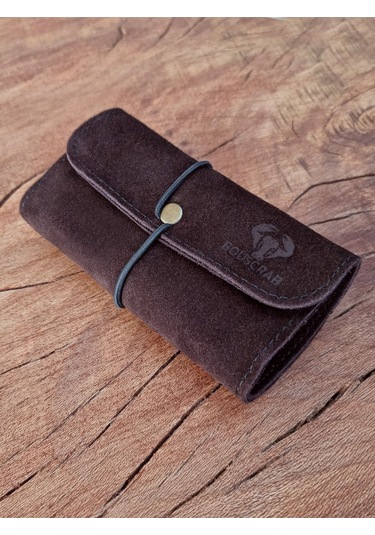 Tütün Kesesi Cüzdan Tütünlük Gerçek Süet Deri Açık Boyut: 13cm 19cm Kapalı Boyut: 7cm 13cm