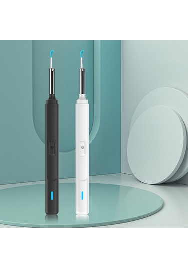 Geeksen Kameralı Kulak Temizleyici Seti - Hd Görüntü, 6 Led Işık, 6 Farklı Spoon, Akıllı Uygulama İle Foto/video Çekimi, Siyah