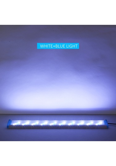 Symbee 38cm Genişletilebilir Akvaryum Led Işığı - Mavi Beyaz Işık, 5730 Led Damlacıkları, Tuzlu/su Tuzlu Su, Denizkörfezi Ve Balık Üretimi İçin, Avrupa Standartı Beyaz