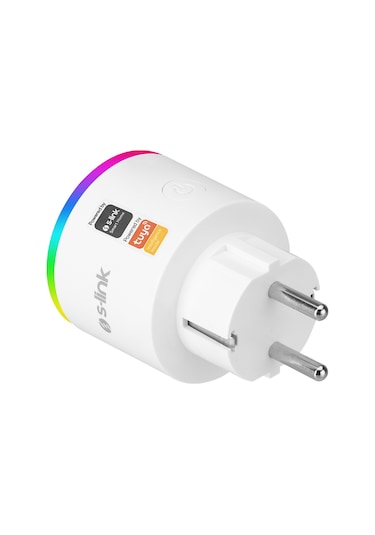 S-link Sl-03 16a Akım Korumalı Akıllı Priz Rgb Işıklı 2.4 G Wıfıbt Tuya Destekli