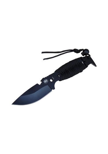 Gear Assault 0238bk Kamp Bıçağı 22,5 Cm - Siyah, Metal Ampamp İpli Sap Çok Renkli