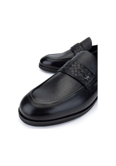 Tamer Tanca Erkek Hakiki Deri Siyah Loafer Ayakkabı 1047 8328 Erk Ayk Sk24-25 Syh Bfl/gyk Siyah