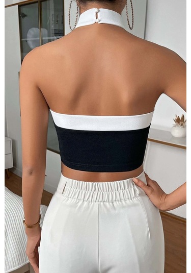 Merry See Boyundan Bağlamalı Kısa Crop Bluz 001