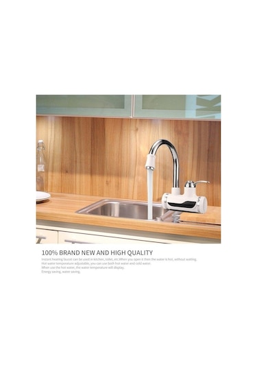 Yaozixa Anında Isıtmalı Elektrikli Musluk - Hızlı Su Isıtma, 2500w, 110v, Porselen Vana Beyaz - Krom