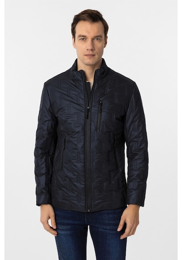 Süvari Lacivert Slim Kapitone Mont-34894 Lacivert