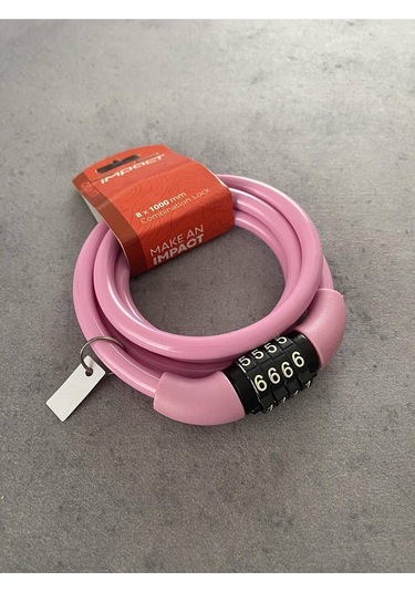 Impact Şifreli Bisiklet Kilidi 8 x 1000 MM Pembe