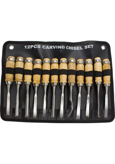 12 Adet Ahşap İşleme Kesici Seti Dıy Ahşap Oymacılık Aletleri Seti Çok Amaçlı Ev Aletleri Marangoz Meçhulleri Alet Seti İle Depolama Çantası