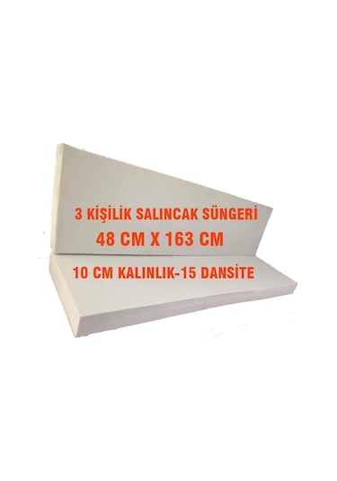 Viphomeconceptltd Salıncak Süngeri 3 Kişilik 48X163 Cm-10 Cm Kalınlık 15 Dansite Şeffaf