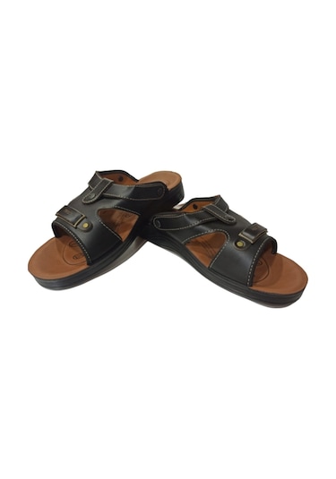 Akım Arkalıklı Erkek Terlik Sandalet Seri 42-47 Siyah