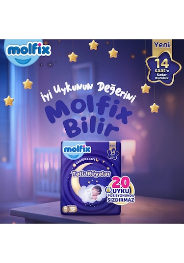Molfix Tatlı Rüyalar 6 Beden Bebek Bezi 48x2 96 Adet 6 Numara