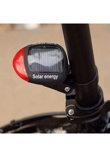 Led Güneş Enerjisi İle Şarj Edilebilir Bisiklet Kuyruk Lambası Solar Bisiklet Lambası Siyah