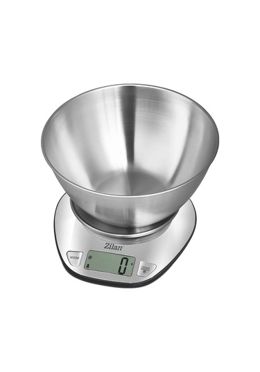 Zln2960 Dijital Mutfak Tartısı 5 Kg 1 Gr Hassasiyet Paslanmaz Çelik Yüzey Pil Dahil Gri - Inox