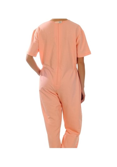 Caretex BH-4 Sırt Fermuarlı Alzheimer Kadın Hasta Tulumu S