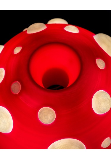 Mantar Abajur Beyaz - Kırmızı