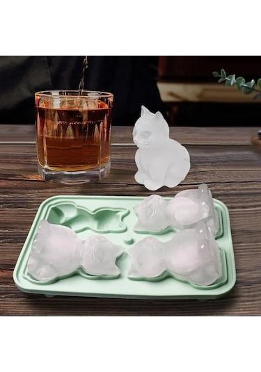 Ganzhoushop Topu Siyah Küp Buz Kalıbı Hayvan Figürlü 2'li Paket Silikon Küp - Ambition Pm Siyah