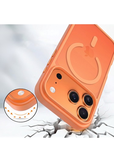 Ps iPhone Uyumlu 17 Pro Max Mist Serisi Magsafe Kılıf - Turuncu