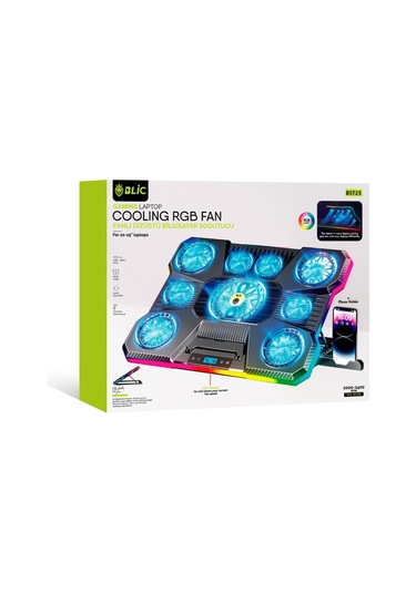 Ayarlanabilir Kademeli 9 Fanlı Telefon Tutacaklı Dizüstü Bilgisayar Soğutma Fanı