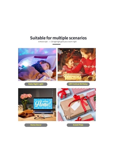 Wealthglow Renk Değiştiren 3d Dekoratif Şekilli Led Lamba - 12 Cm 3lhxyo Siyah