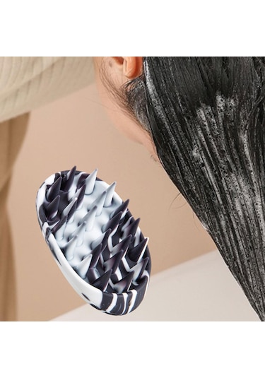 Suntek Saç Derisi Masaj Aleti Yıkama Bakım Fırçası Ev Banyo Siyah