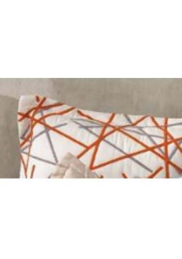 Zen Kabartma Panç Nakış Yatak Örtüsü Çift Kişilik Turuncu