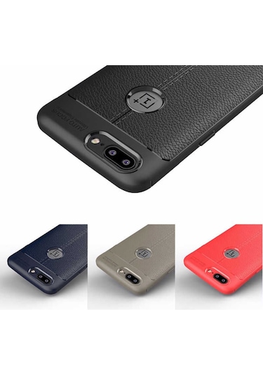 One Plus 5 Deri Görünümlü Lux Niss Silikon Kilif 457551077