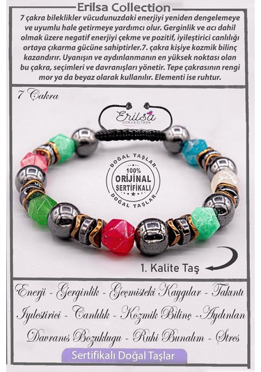 Sertifikalı Aaa+ Kalite Gerçek Elmas Kesim 7 Çakra Doğal Taş Bile Çok Renkli