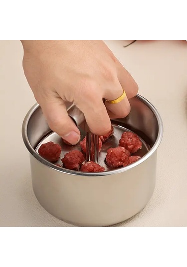 Fochsia 1 Adet 6 Delik Paslanmaz Çelik Köfte Makinesi Ev Ve Restoran Mutfakları İçin Gümüş