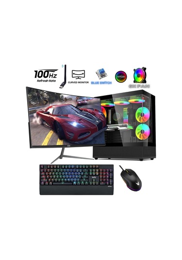 Izoly ST998658 i5-12400F 16 GB 512 GB M.2 NVMe RX580 8 GB 24" Free Dos Masaüstü Oyuncu Bilgisayarı