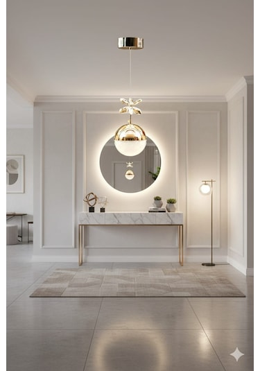 Bohem Aydınlatma Tek Top 3 Renk Modern Led Avize Beyaz/sarı/günışığı Altın - Gold