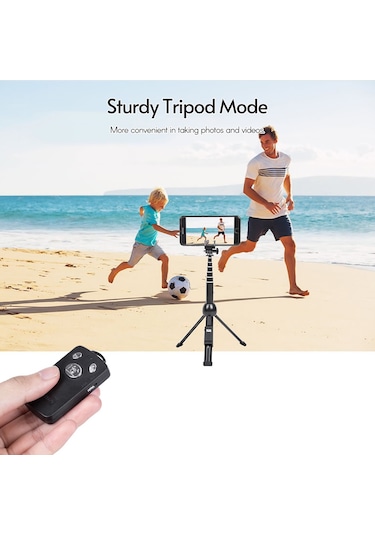 Springsun Tripod Yunteng 2'si 1 Arada Taşınabilir Katlanabilir Telefon Selfie Çubuğu Tripod 7 Bölmeli 113cm