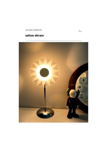 Didadodo Yaratıcı Ayçiçeği Masa Lambası-yel Değirmen, Elegant Yatak Odası Atmosferi Gümüş