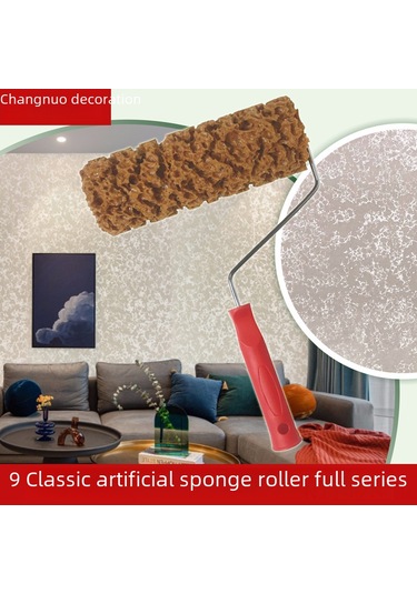 Fosenze M90c Renkli İmitasyon Deniz Spongusu Rulo Fırça - Perlaklı Sanatsal Boya, Ananas Desenli, Ekolojik Sponge, Kolay Kullanım Ve Temizlik