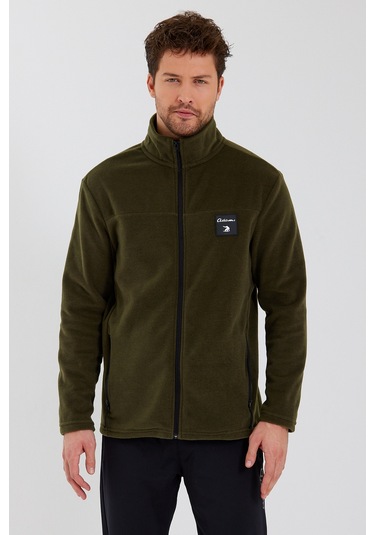 Classics Erkek Haki Standart Fit Günlük Rahat Fermuarlı Yaka Polar