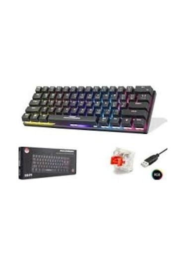Hadron G509r Kablolu Oyuncu Mini Klavye Mekanik Red Switch Rgb Q Siyah