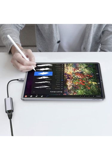 Mobilteam Siyah Qg04 Type-c To Rj45 Ethernet Dönüştürücü Kablo 1024mbps 22cm