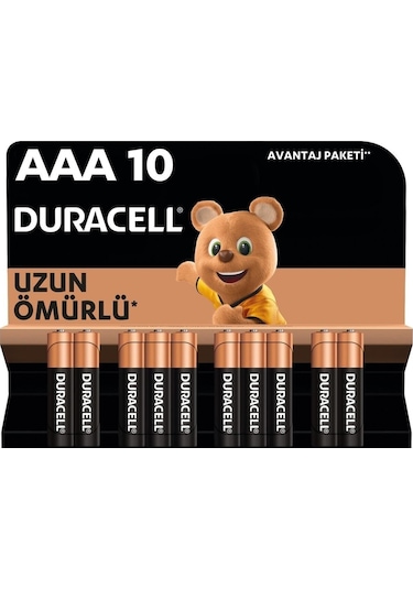 Duracell LR03/MN2400 1.5 V AAA Alkalin İnce Kalem Pil 10’lu