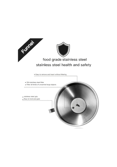 Elmpaly 3 Adet Paslanmaz Çelik Filtre Hunisi Seti 3 Filtre Ağı İle