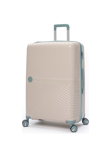 4 Lü Valiz Seti Elatae Exclusive Pro Polipropilen Kırılmaz Büyük - Orta - Kabin Boy Ve Makyaj Bej - Mavi 5239