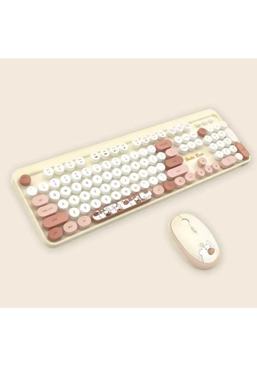 Hello Bear Sütlü Çay Klavye Mouse Set Lazer